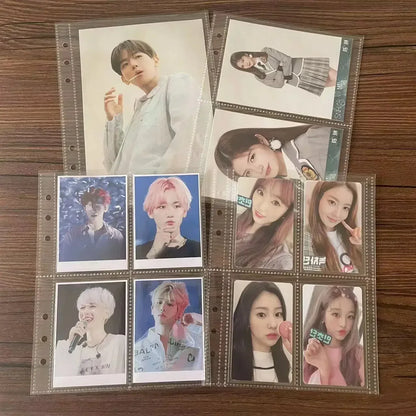 10PCS 1/2/4 Grids Photo Album A5 Inner Page Photocard Binder Photo Sleeve 6 Ring Refill Inner Page Photocard Kpop 포토카드 바인더
