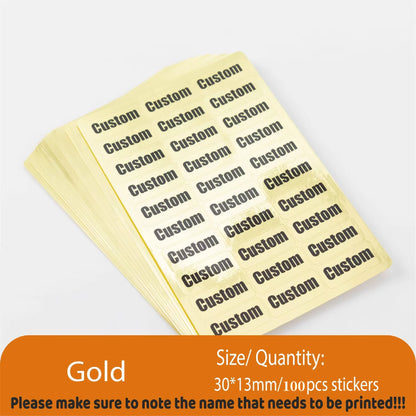 Custom Kawaii Name Tag Sticker Waterproof Stickers Decals Personalized Label for Children School Stationery Bottle - Gold-100