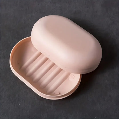Soap Dish with Lid - Portable & Sealed Travel Soap Container - Pink