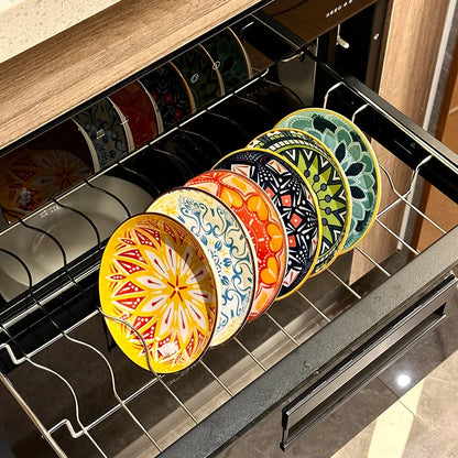 6pcs- Ceramic Bohemia Plate, Salad Plate, Appetizer, Serving Dried Fruit, Desserts And SaladsDishwasher Oven Microwave Safe