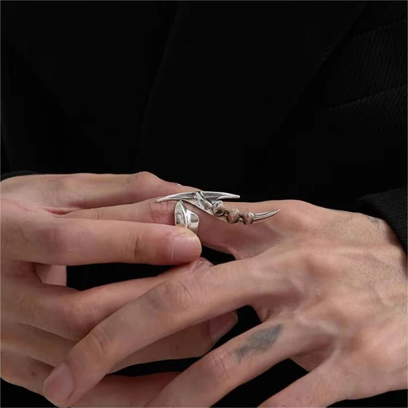 Cyberpunk Alien Irregular Ring Unisex Hip-hop Exaggerated Opening Rings Carnival Accessories
