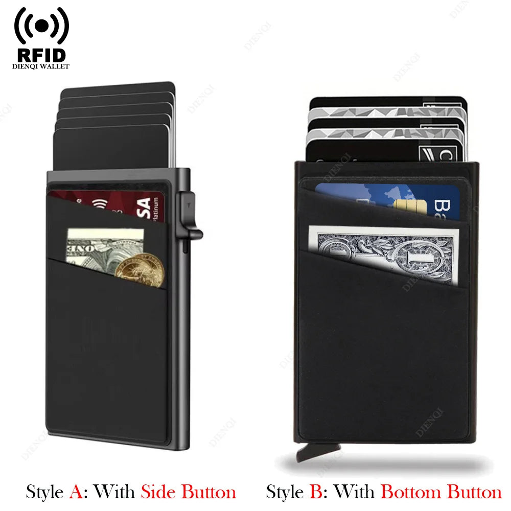 Anti-theft Cards Protectors Card Holder Minimalist Smart Wallet RFID Protection Aluminum Metal Box Cardholder Case Porte Cart