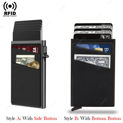 Anti-theft Cards Protectors Card Holder Minimalist Smart Wallet RFID Protection Aluminum Metal Box Cardholder Case Porte Cart