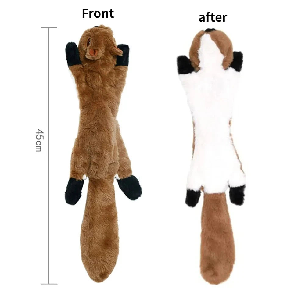 Funny Simulated Animal No Stuffing Dog Toy with Squeakers Durable Stuffingless Plush Squeaky Dog Chew Toy Crinkle Pet Squeak 