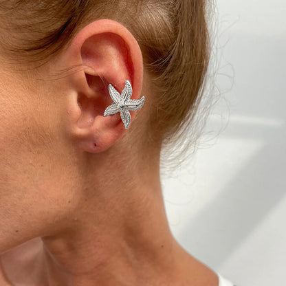 LATS Starfish Shell Flower Clip Earrings for Women Gold/Silver Color Non-Piercing Ear Cuff Daily Jewelry Accessories Party Gi