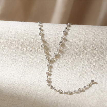 Sexy Long Crystal Lariat Necklace for Women Romantic Gold Color Boho Heart Strip Drop Chain Body Accessories Jewelry Party Gi