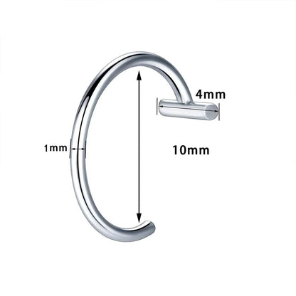 2Pcs/6Pcs Stainless Steel Fake C Clip Lip Ring Labret Piercing Earring Fake Nose Piercing Cool Women Body Jewelry Non-Pierced