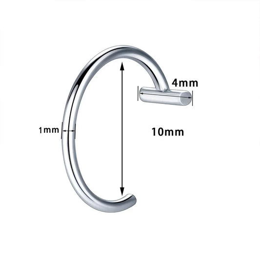 2Pcs/6Pcs Stainless Steel Fake C Clip Lip Ring Labret Piercing Earring Fake Nose Piercing Cool Women Body Jewelry Non-Pierced