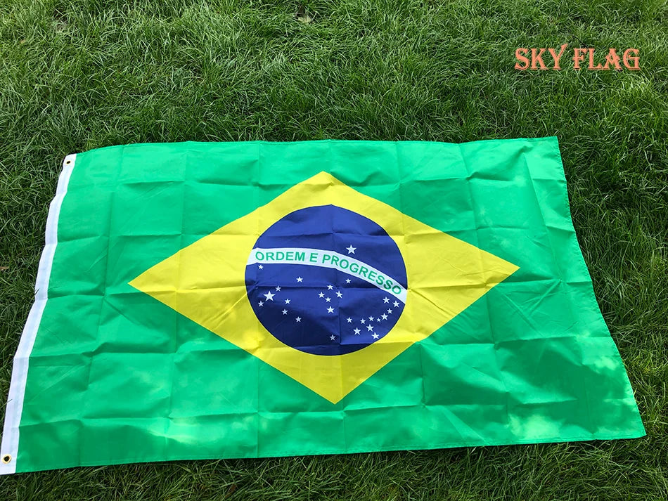 SKY FLAG Large Brazil Flag 60x90cm 90x150cm Hanging Polyester Digital Print Brasil Brazilian Banner Flag for Celebration