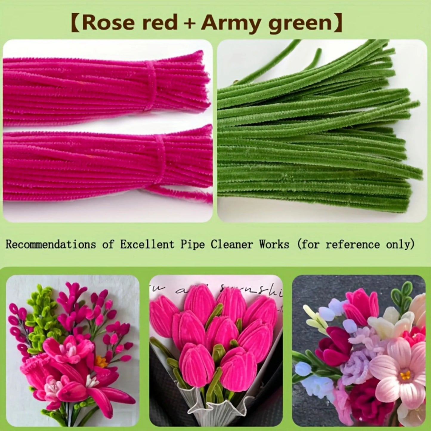 200 Pcs Pipe Cleaners Craft Supplies 2 Assortment Pastel Color Chenille Stems for Art and Craft Project Creative DIY Decorati