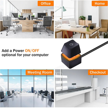 Desk ON/OFF Power Switch for Desktop Computer RGB Backlight Mechanical Shaft Key External Remote Start PC Mainboard Reset But