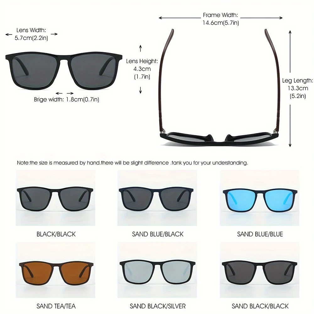 1_2pcs Luxury Square Vintage Polarized Cycling Sunglasses UV400 Men Women Fashion Eyewear Travel Driving Fishing Sun Glasses