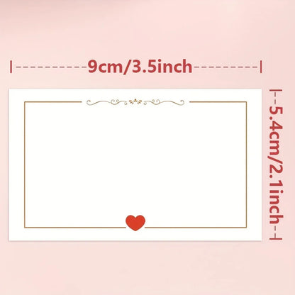 Heart-shaped Simple Blank Small Cards for Weddings, Valentine's Day, Birthdays, Anniversaries, Festivals, Gift Labels, Messag