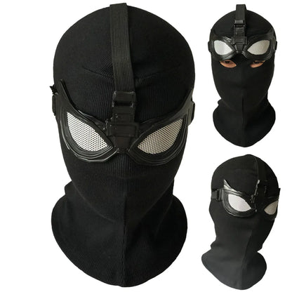 Superhero Peter Parker Spider Mask Cosplay Stealth Suit Black Helmet Halloween Masquerade Party Costume Props