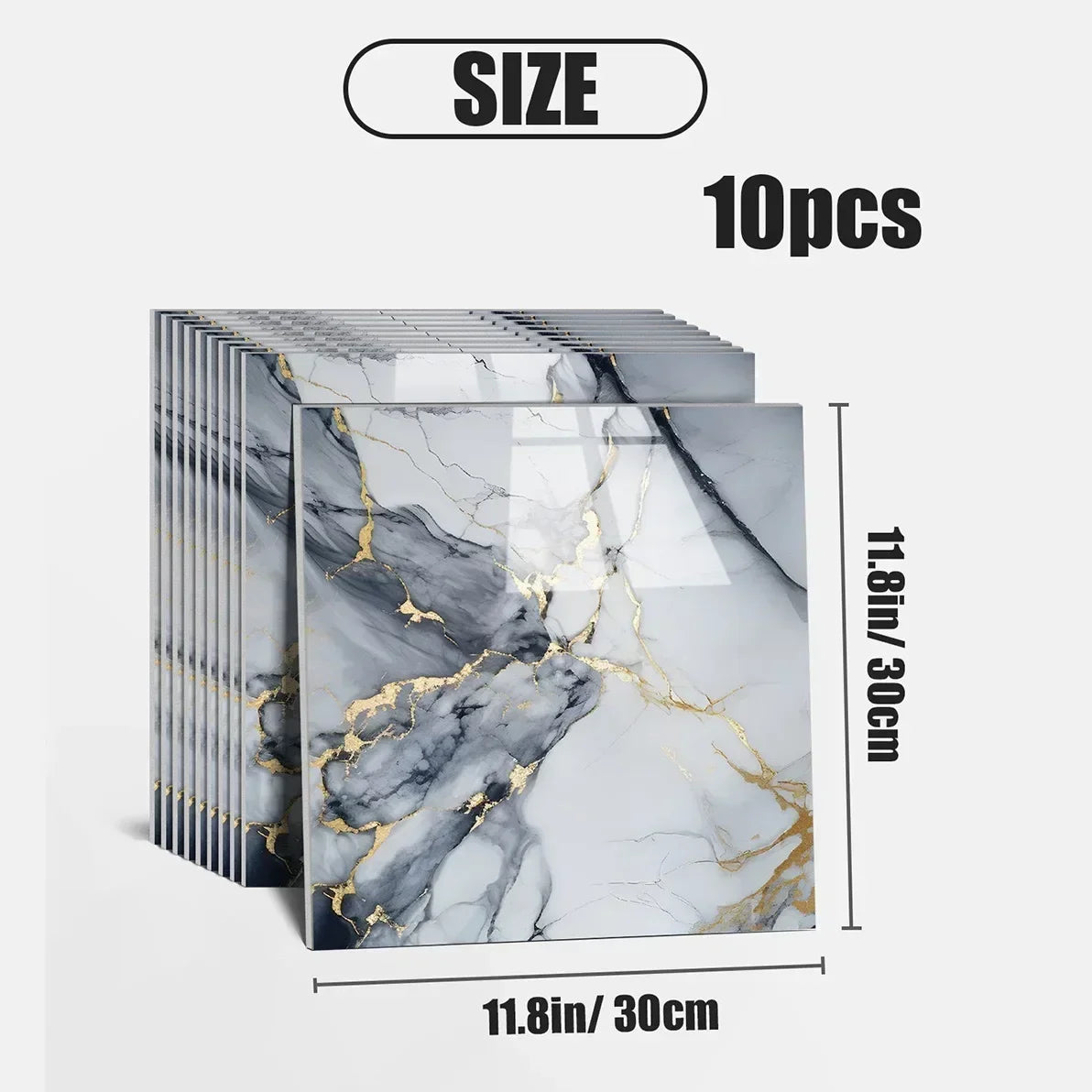 10-50PCS Imitation Marble 3D Ceramic Tile Wall Renovation Decoration Sticker Waterproof Self-adhesive Homeelf-adhesive Wallpa