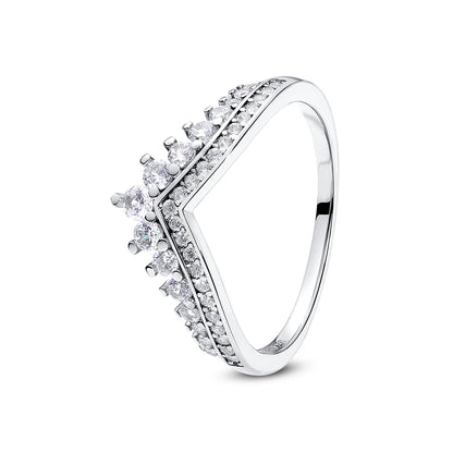 Original 925 Sterling Silver Ring Love Heart Pave CZ Crystal Stackable Rings For Women Wedding Engagement Birthday Gift Jewel