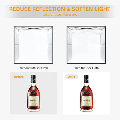 Lightdow Photo Studio Light Box Kit 12"x12"（30x30x30cm） with 120pcs LEDs 6 Backdrops for Photography Portable Dimmable Versat