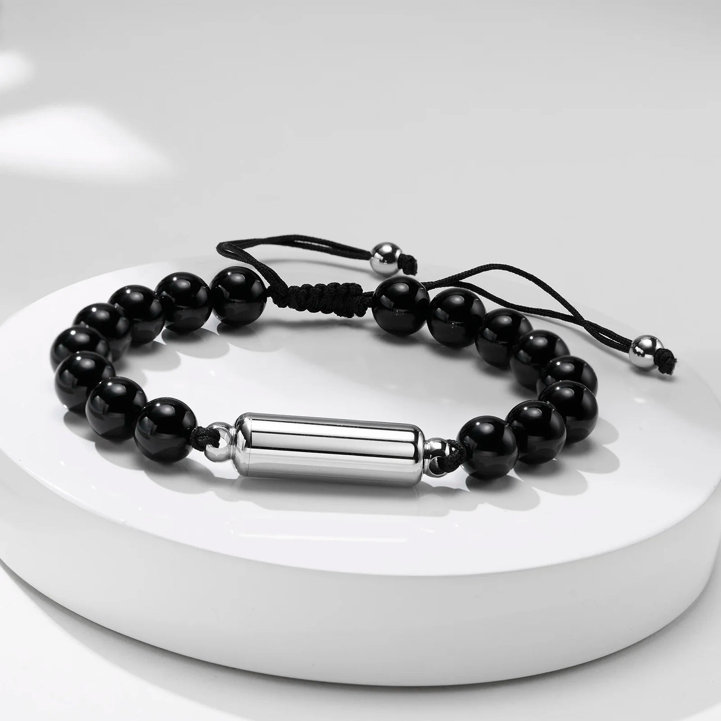 Cremation Urn Bracelets For Men,adjustable Tiger Eye Beads Chain Wristband Pet Family Papa Ashes Holder Stainless Steel Jewel