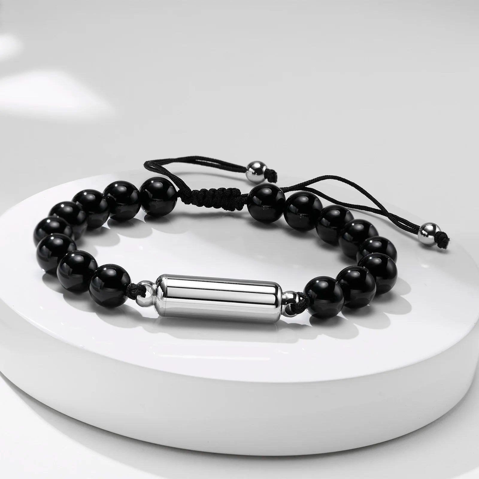Cremation Urn Bracelets For Men,adjustable Tiger Eye Beads Chain Wristband Pet Family Papa Ashes Holder Stainless Steel Jewel