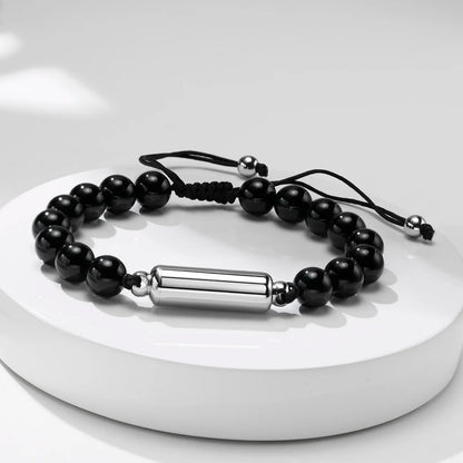 Cremation Urn Bracelets For Men,adjustable Tiger Eye Beads Chain Wristband Pet Family Papa Ashes Holder Stainless Steel Jewel