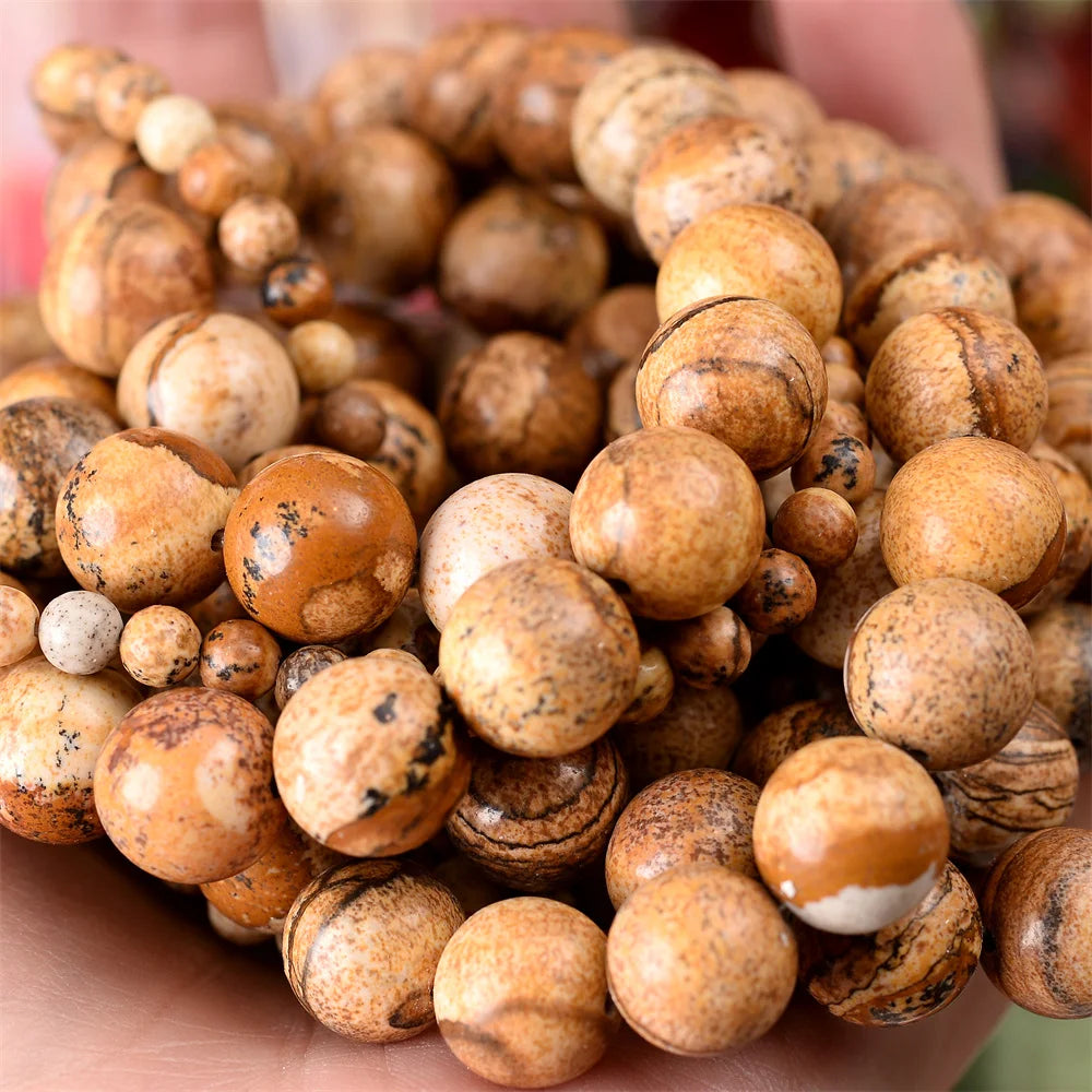 Natural Stone Beads Lava Jaspers Tiger Eye Quartz Agates Round Loose Beads for Jewelry Making DIY Bracelet Accessories 4-12MM
