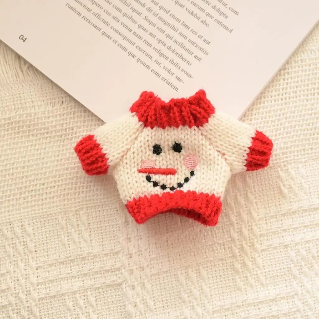 17cm Cute Mini Plush Doll'S Clothes Outfit Accessories For Korea Kpop Exo Labubu Idol Dolls Christmas Knitted Sweater Kid Gif