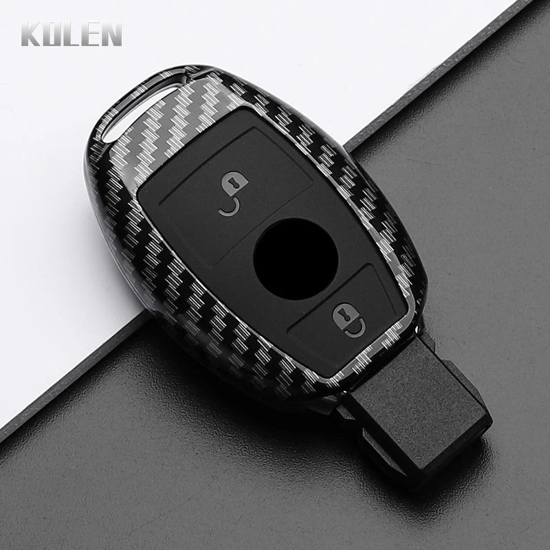 2 3 Buttons Carbon Fiber Car Key Case Cover Fob For Mercedes Benz A B C E Class GLS GLA GLK GLC CLS CLA W204 W205 W212 W463 W