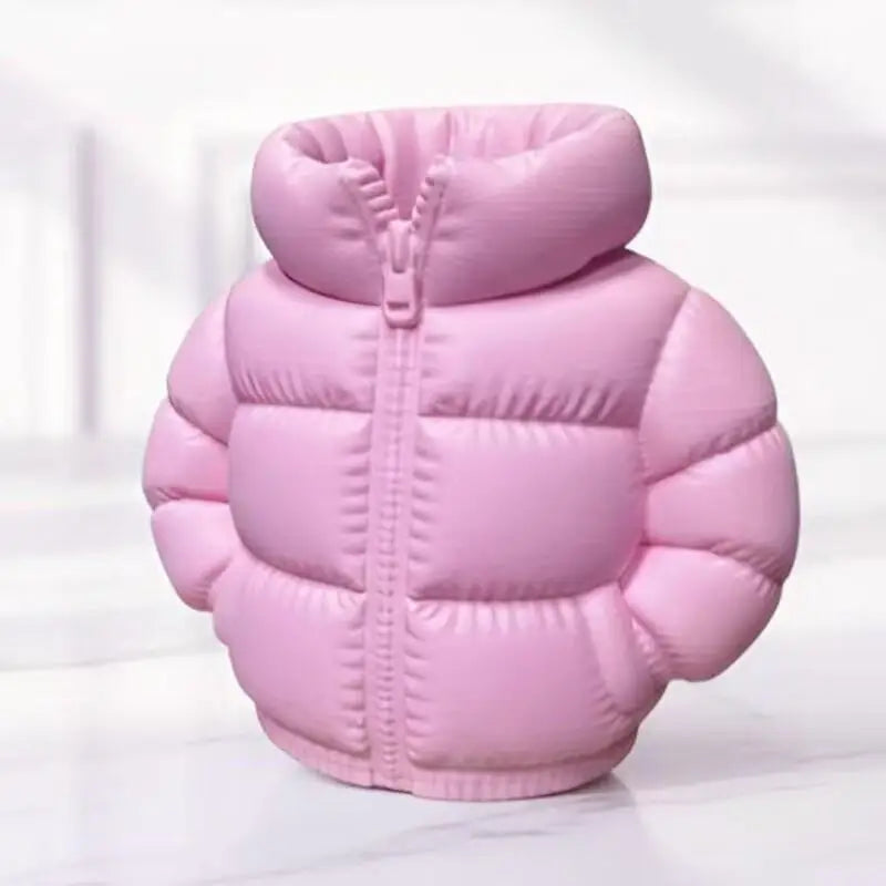 3D Puffer Jacket Shape Pen Holders,Cute Creative Stand-Up Storage Pen Pouch for Desk & Office