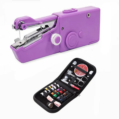 Sewing Machine Household Small Multi-Function Portable Mini DIY Manual Tailor Sewing Machine Manual Sewing Machine - purple a