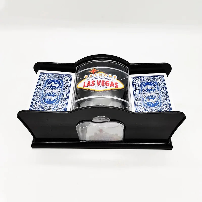 Manual Card Shuffler 2 Deck with Hand Crank, Card Shuffler for Blackjack, UNO, Poker, Playing Card Dealer Machine Manual Card