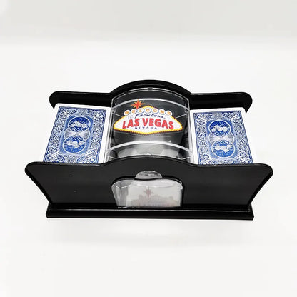 Manual Card Shuffler 2 Deck with Hand Crank, Card Shuffler for Blackjack, UNO, Poker, Playing Card Dealer Machine Manual Card