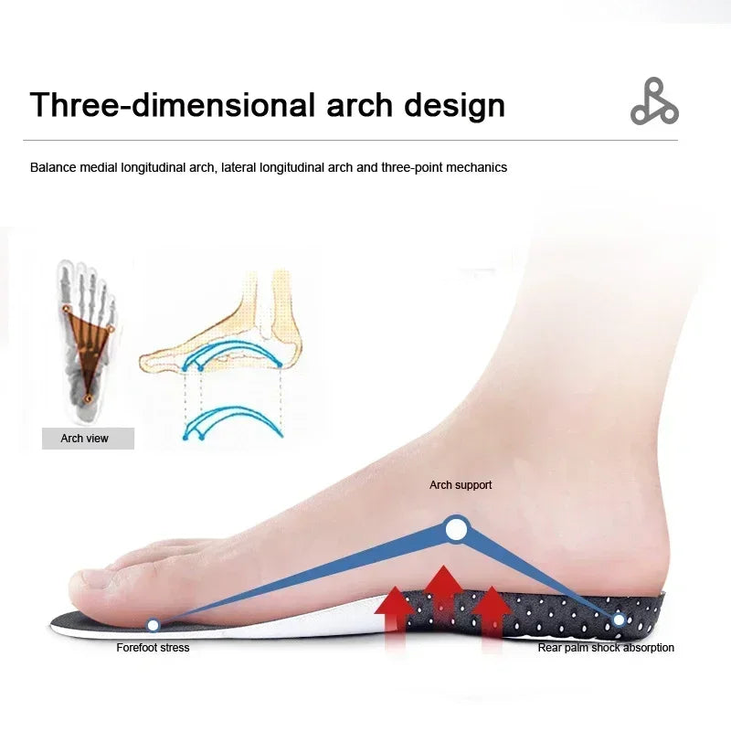 6Pcs Orthopedic Insoles for Feet Arch Support Plantar Fasciitis Orthopedic Insole Silicone Shock Absorbing Soft Running Cushi