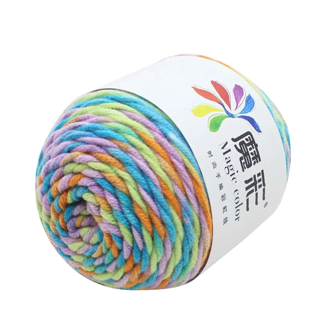 Crochet Yarn Rainbow, Soft Cotton Knitting Wool, 5 Strands Yarn for Sweaters, DIY Scarves, Hand-Knitted Crafts, Vibrant Yarn 