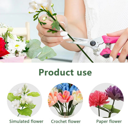 Green Flower Stem Sticks DIY Floral Material Handmade Wire Stems Floriculture Tape Self-adhesive Bouquet Floral Stem Paper Ta