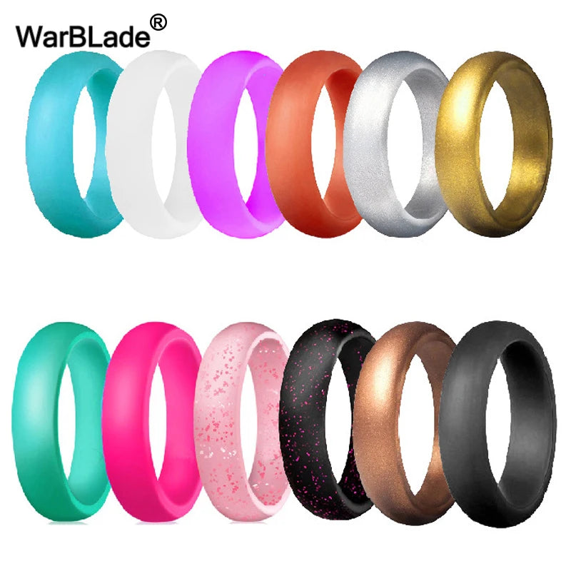 WarBLade 5.7mm Food Grade FDA Silicone Rings For Women Wedding Rubber Bands Hypoallergenic Flexible Silicone Finger Ring - 12