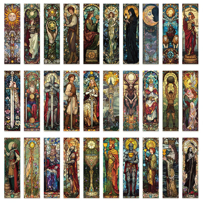 30pcs tarot bookmarks painted glass textured decorative office supplies student reading book labeling creative gift message c