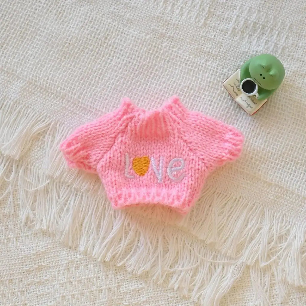 17cm Cute Mini Plush Doll'S Clothes Outfit Accessories For Korea Kpop Exo Labubu Idol Dolls Christmas Knitted Sweater Kid Gif