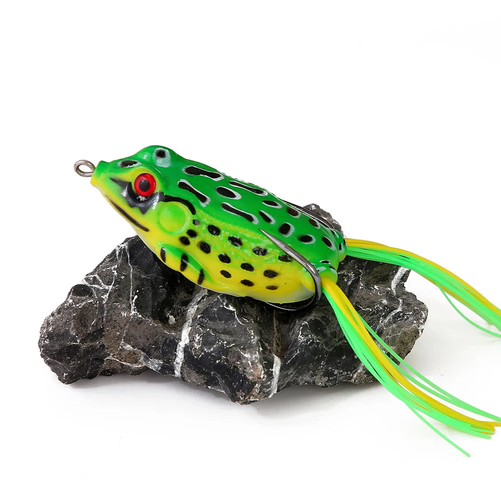 1 Pcs 5G 8.5G 13G 17.5G Frog Lure Soft Tube Bait Plastic Fishing Lure with Fishing Hooks Top Water Ray Frog Artificial 3D Eye