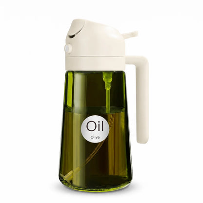 16oz Oil Dispenser Bottle for Kitchen, 2 in 1 Olive Oil Dispenser and Oil Sprayer, 470ml Olive Oil Spray Bottle for Cooking