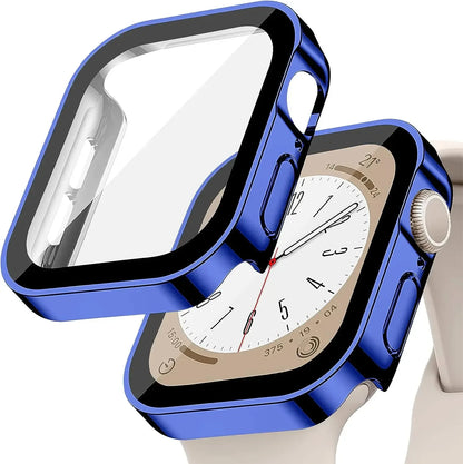 Tempered Glass+Cover For Apple Watch 11 10 9 8 7 46mm 42mm PC Bumper Screen Protector Case iWatch Series 7 6 5 4 SE3 44 40 45
