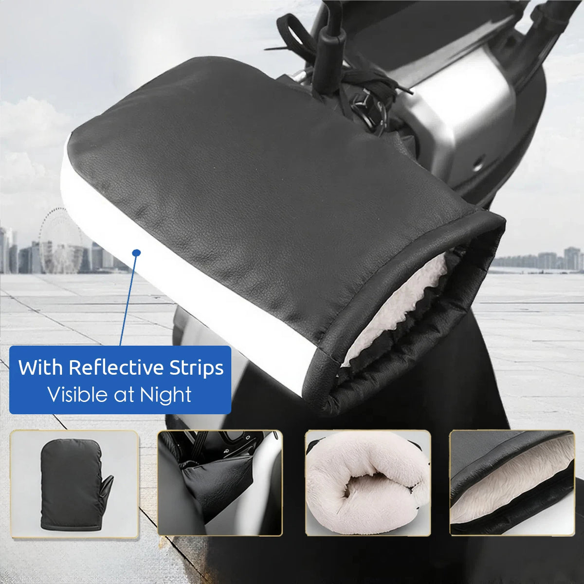 Motorcycle Handlebar Muffs Windproof Winter Mitts Warmer Gloves Waterproof Handmuffs Bicycle Handle Cover Hand Warm Motor Bik