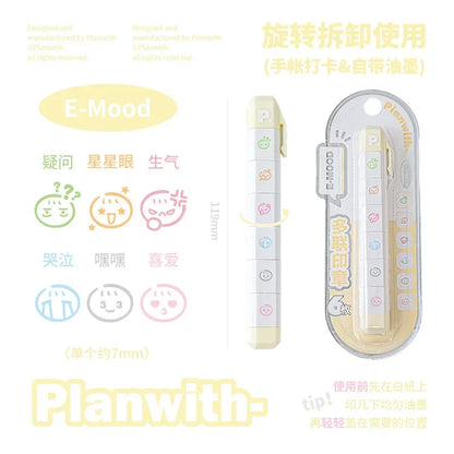Cute To Do List Journal Stamp Set Pen Shape Detachable Ink Stamps Life Travel Week Heart Planner Diary Decorative Stamp Kid G