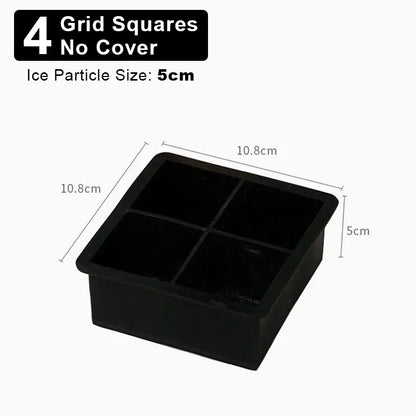 4/6/8/15Grids Silicone Ice Cube Molds Spherical Ice Cube Molds Ice Cream Ice Cube Making Machine Reusable Whiskey Ice Cube Mo