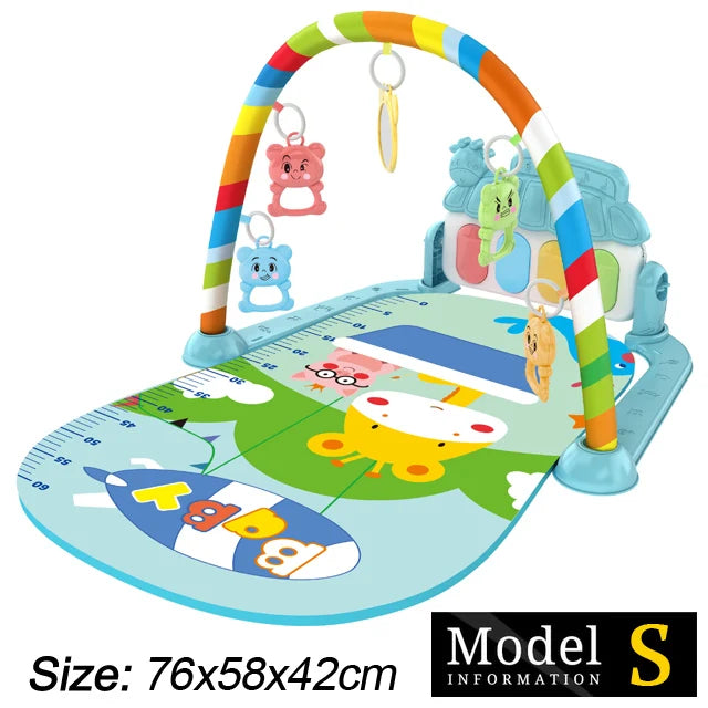 Baby Fitness Stand Music Play Gym Activity Toys Newborn Piano Crawling Blanket Pedal Game Pad Early Education 0-36 Months Gif