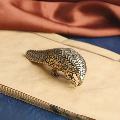 Solid Copper Small Pangolin Figurines Miniature Vintage Bronze Animal Home Ornament Statue Desktop Oranment Craft Gift Access