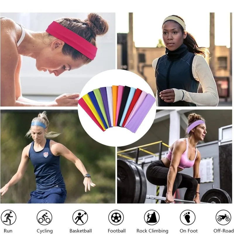 Elastic Hair Band Fashion Headbands Solid Color Knitted Sports Running Fitness Yoga Hair Bands Makeup Hair Accessories For Wo