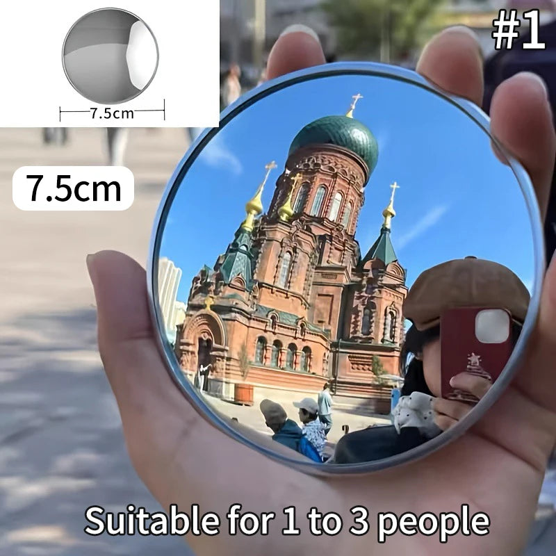 Round Convex Mirror Travel Selfie Photo Props High-definition Mirror Portable Makeup Mirror Handheld Photography Mirrors - Si