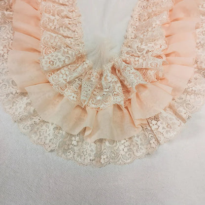 10CM Wide Three Layers Pleated Chiffon Fabric Embroidery Fringe Ribbon Lace Collar Ruffle Trim DIY Apparel Curtains Sewing De