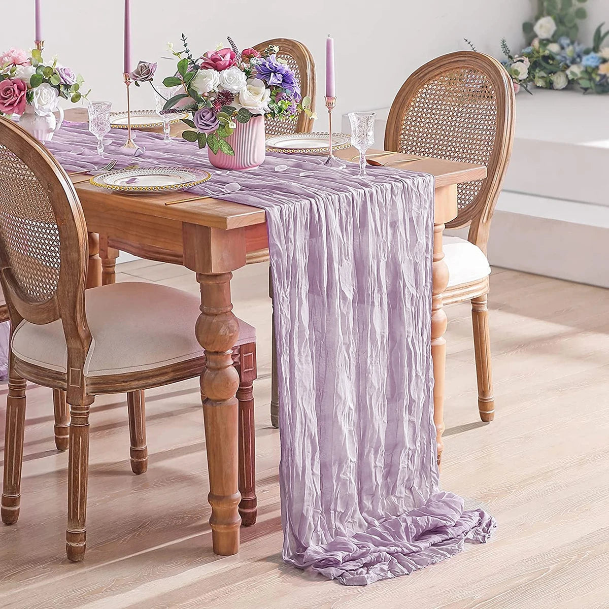 Semi-Sheer Gauze Table Runner Sage Cheesecloth Table Setting Dining Vintage Wedding Party Christmas Banquets Arches Cake Deco