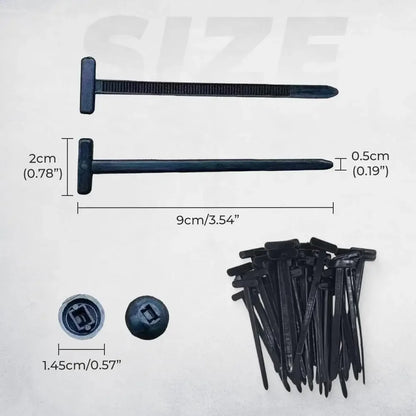 300/10PCS Self-Locking Nylon Cable Tie Buckle Heavy Duty Zip Ties Holder with Pin Fasteners Car Body UV Resistant Zipties